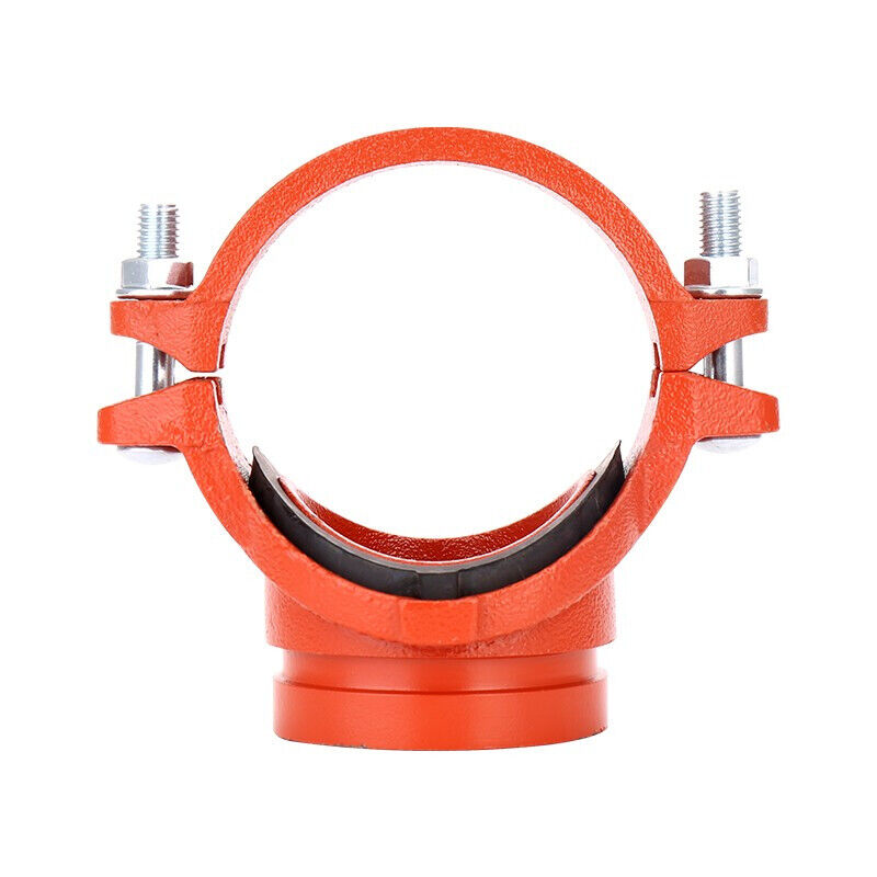 新品聚梁a氏球墨铸铁管件工程消防管件防锈漆面沟槽机械三通外径2