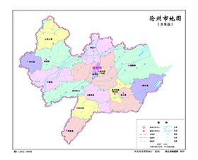 沧州市4地图行政区划水系河流湖泊交通地形铁路卫星流域打印定制