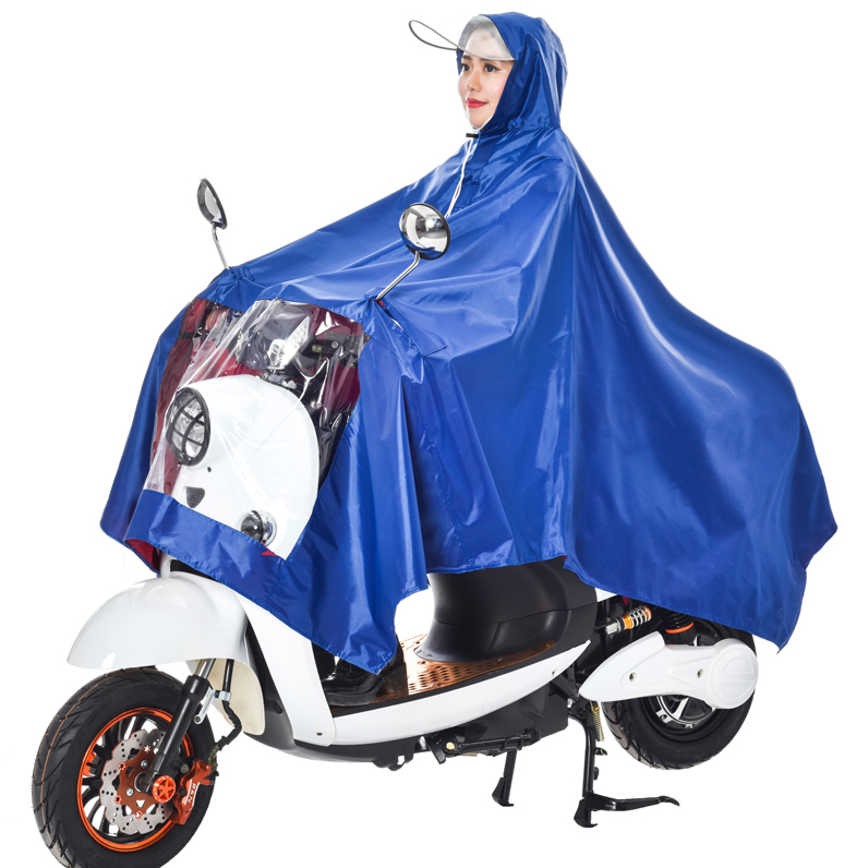 雨衣电动车单人摩托车男女士加大加厚雨衣透明大帽檐时尚雨披