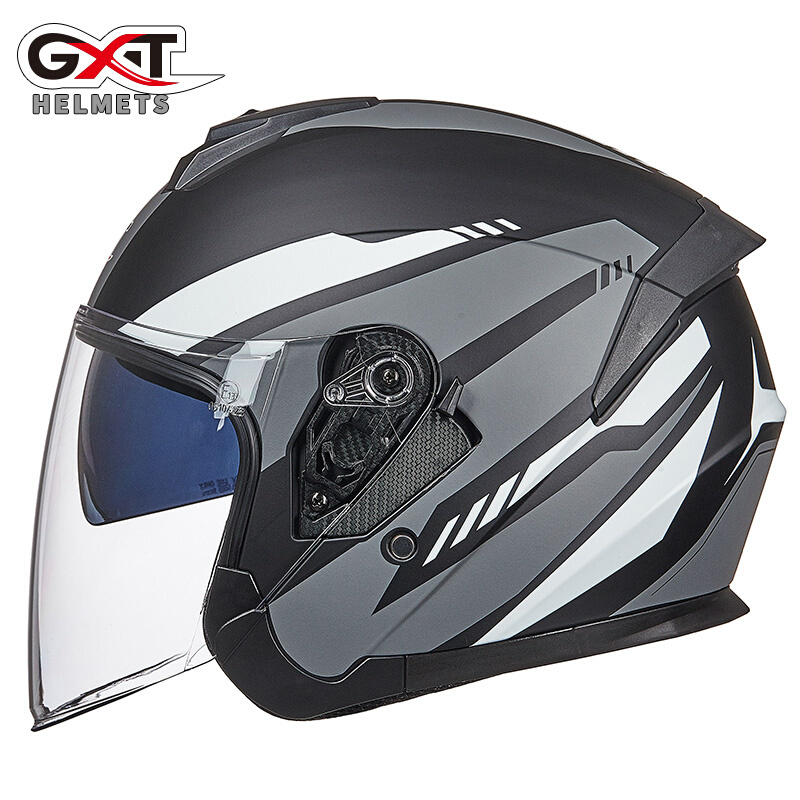 GXT摩托车头盔男女冬季半盔四季通用双镜半覆式复古电瓶3C安全帽