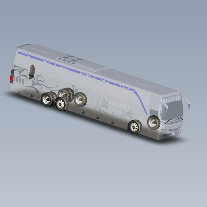 沃尔沃B9R多轴客车模型01201218三维图纸（STEP格式）