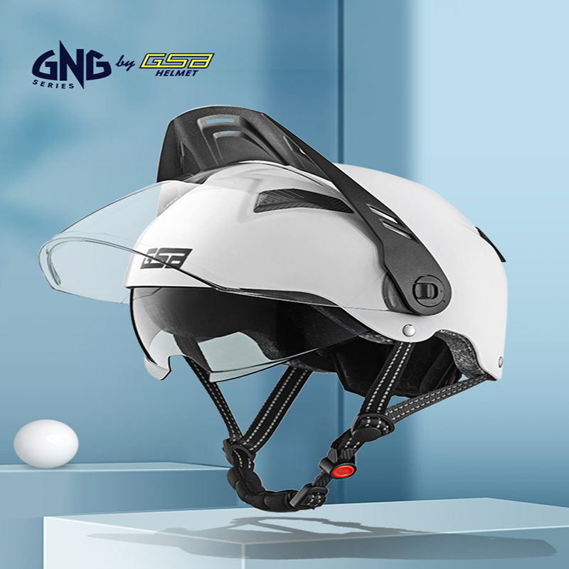 GNG头盔电动摩托车半盔夏季3C安全帽男女防晒透气轻便GSB子品牌灰