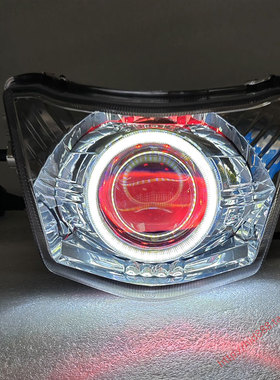 适用本田NS110L大灯总成改装摩托车车灯LED双光透镜天使眼恶魔眼