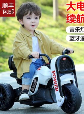 新款儿童电动摩托车3岁以上男女孩可坐人充电遥控带灯光宝宝生日