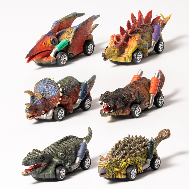 恐龙回力车套装惯性迷你小汽车玩具儿童男孩女孩仿真动物模型战车