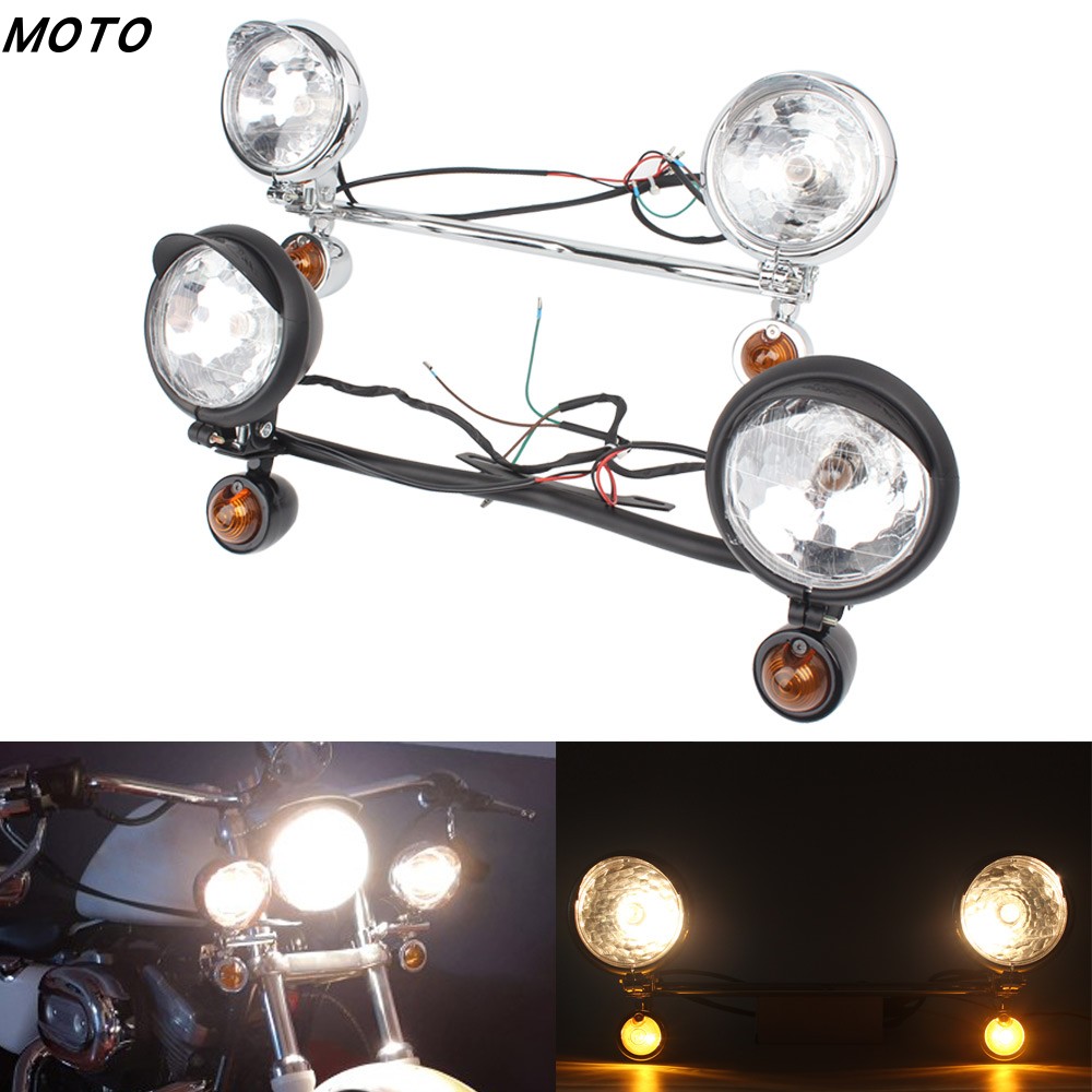 摩托车配件 哈雷车灯 复古改装通用改装雾灯转向灯支架安装辅助灯