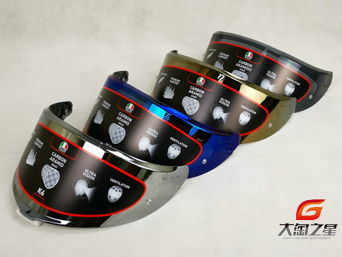 AGV K6S 碳纤维摩托车复合材料头盔防雾贴金蓝色黑色银色原厂镜片