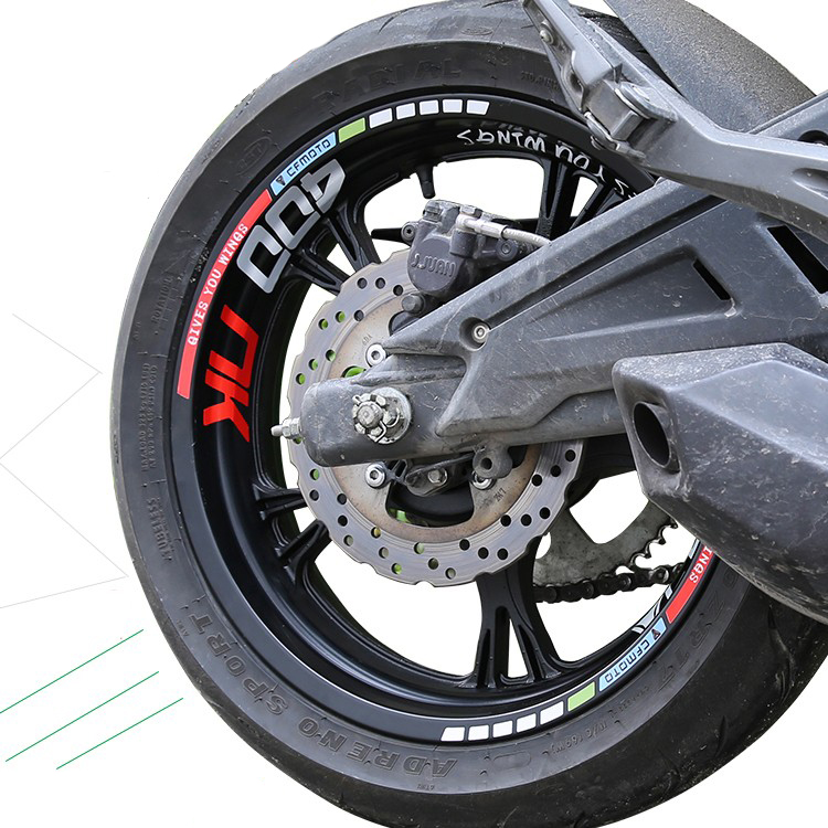 适用于春风NK250改装轮胎反光圈个性轮毂字母防水17寸650轮廓贴
