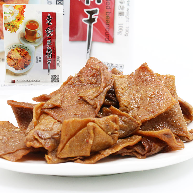 浙江特产 老爸豆腐干100克袋装素肉豆腐干面筋五香味卤汁卤味零食