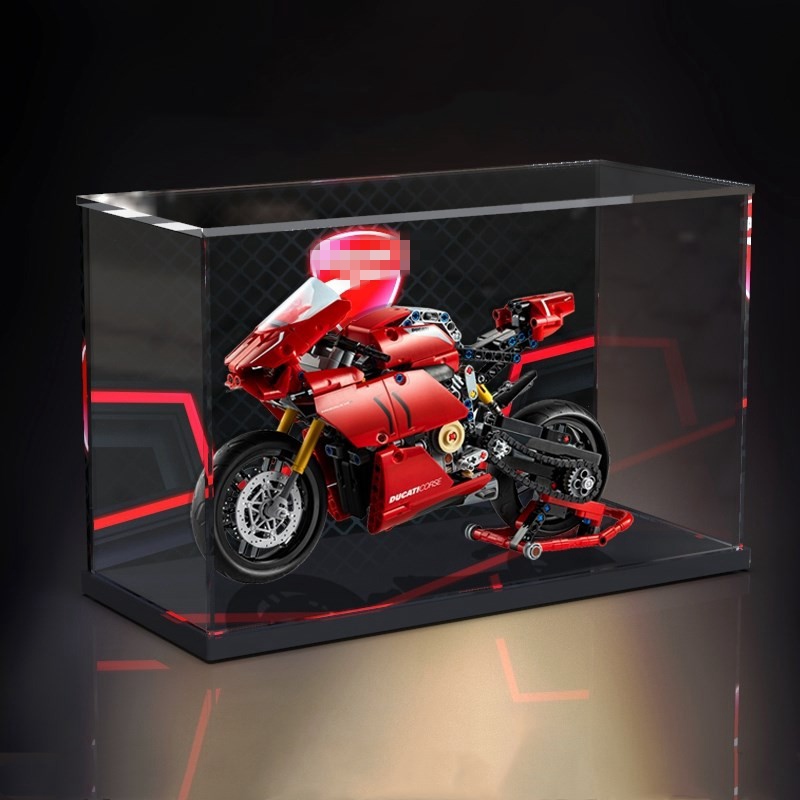 亚克力防尘盒适用乐高42107杜卡迪摩托车 积木玩具模型收纳展示罩