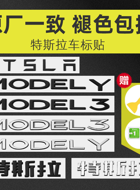适用于特斯拉model3/Y车标贴尾标前标标志个性改色改装外配件