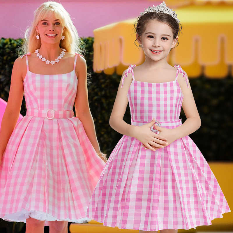 芭比cos服2024真人电影Barbie芭比连衣裙子六一儿童节cosplay服装