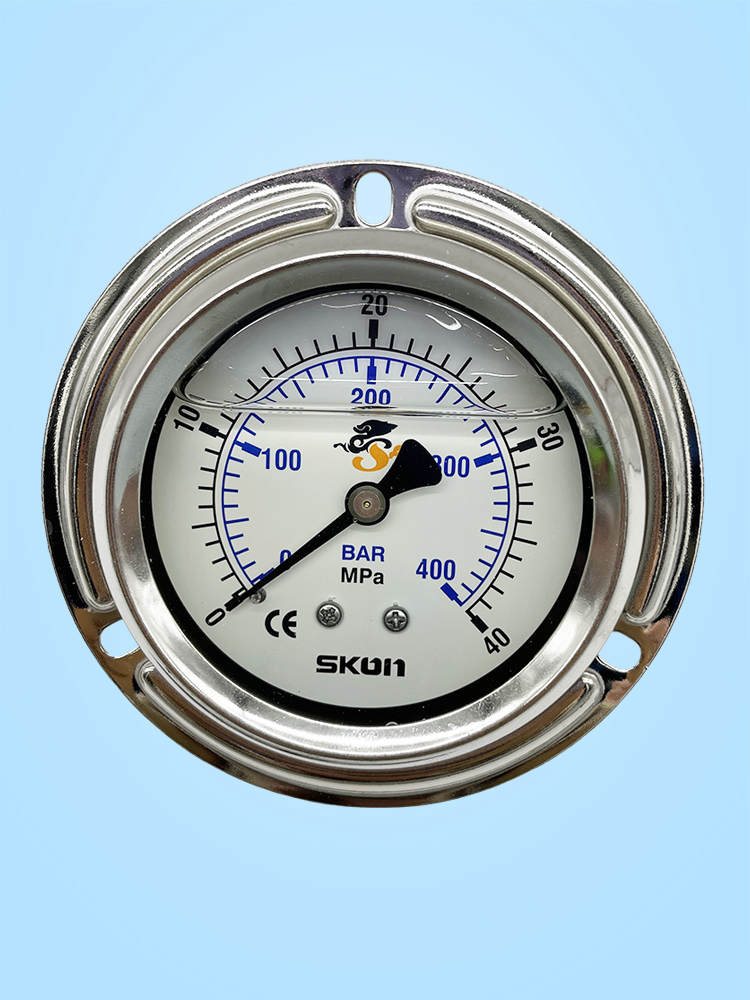 SKON压力表25Mpa背接式注塑机液压系统油压表压力计耐震高压油表