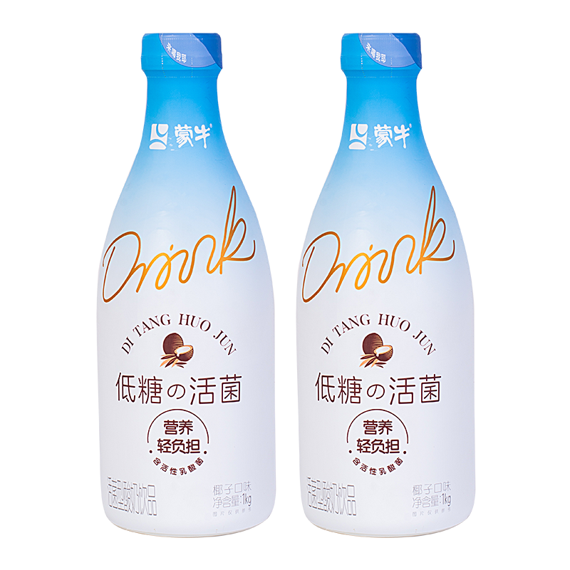 蒙牛椰子味酸奶饮品活菌型1kg瓶装低温冷藏乳饮品大瓶家庭网红装