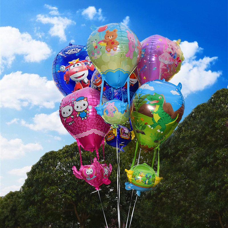 新款飘空充气铝膜热气球氦气可飘儿童卡通玩具学校公园摆摊商品