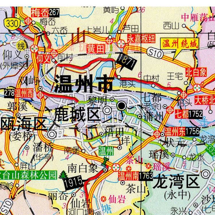 2022新款 超大巨幅 温州市墙贴 行政区划图 交通装饰画海报地图