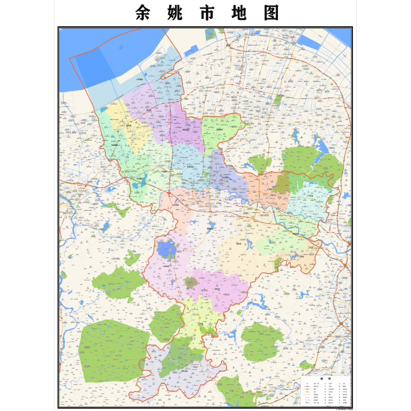 宁波市余姚市地图2023年行政区划市区主城区街道交通地图图片素材
