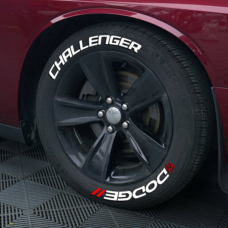 CHALLENGER汽车摩托车轮胎字母贴 3D立体英文1英寸轮胎贴纸