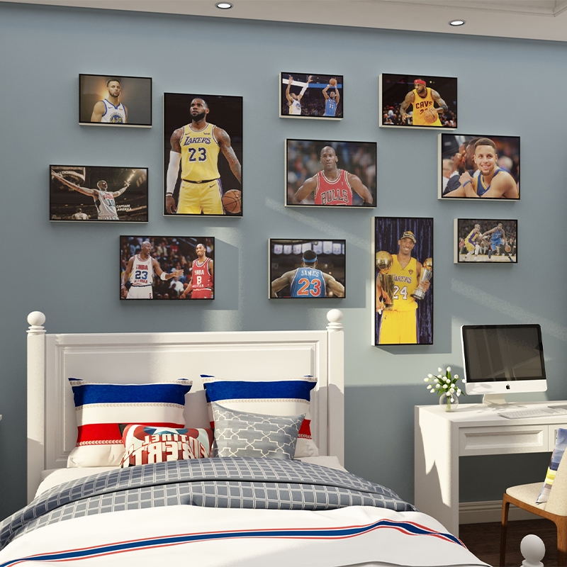 科比海报NBA篮球明星主题大男孩卧室墙面装饰房间布置床头贴纸画