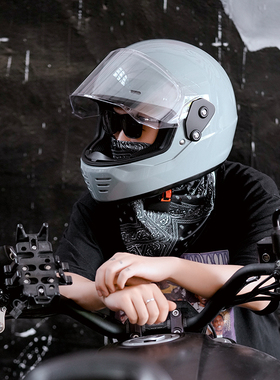 复古摩托车头盔全覆式街车跑车全盔3C认证四季男女式巡航踏板头盔
