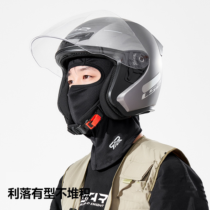 电动车头盔内胆帽薄款摩托车骑行头套户外内衬帽夏季全脸防晒面罩