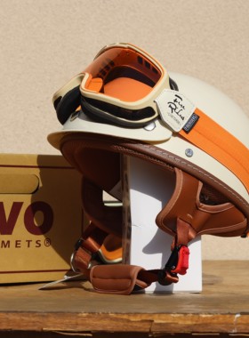 台湾evo头盔复古半盔摩托机车轻便瓢3C认证安全帽夏季男女