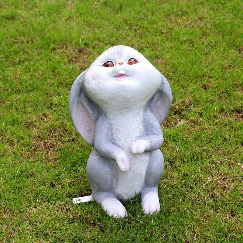 花园卡通兔子摆件庭院装饰品公园幼儿园户外玻璃钢动物雕塑