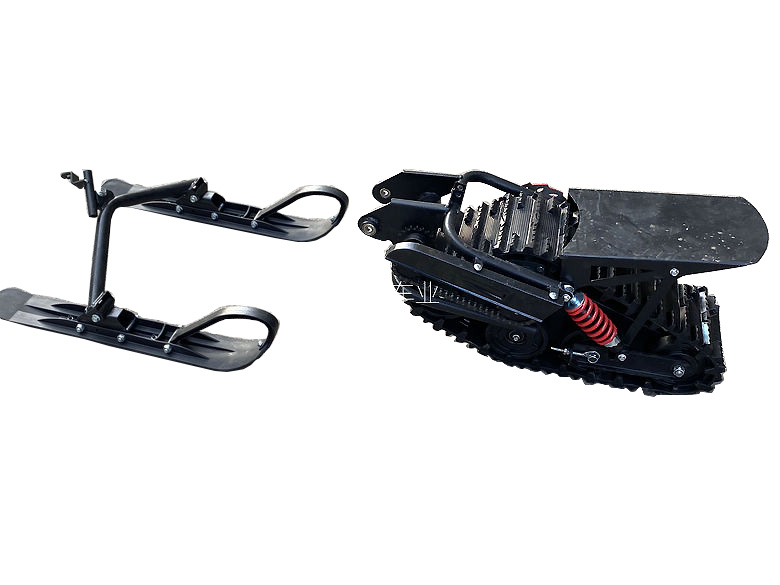 DIY改装雪地两轮越野摩托车配件雪橇板 履带轮总成 橡胶履带雪橇