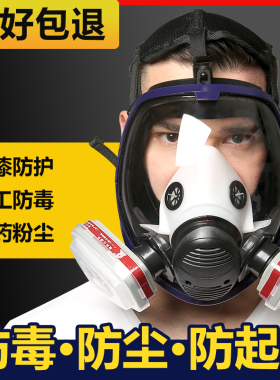 全封闭头罩氧气面罩防护面罩防毒全面罩喷漆透明工业防尘面具化工