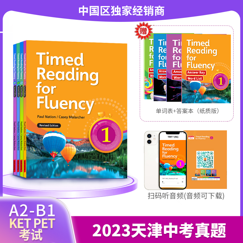 进口Seed Learning出版Timed Reading for Fluency 流利阅读计时器1-4级英文原文阅读课程教材小学高年级初高中CEFR A2扫码听音频