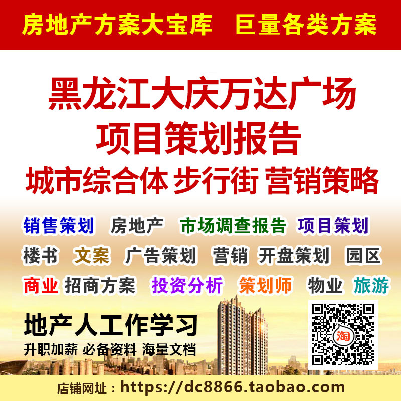 黑龙江大庆万达广场项目策划报告 城市综合体 步行街 营销策略