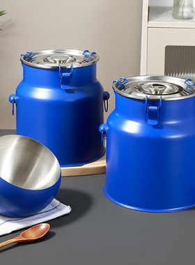 酸奶桶定制颜色LOGO不锈钢密封罐子加厚牛奶桶油桶加盟酸奶水果捞