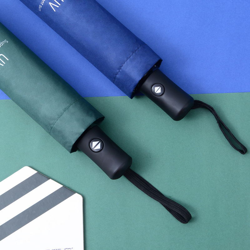全自动UV黑胶遮阳伞大号三折叠动晴雨两用雨伞印刷广告伞