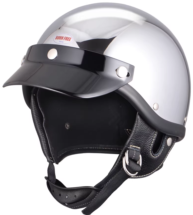 新款BornFree日本60s年代复古机车半盔Shorty瓢盔摩托车头盔夏季