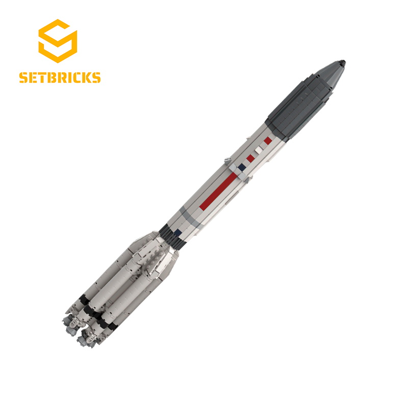 SETbricks航天质子Proton-M重型运载火箭小颗粒拼装积木益智玩具