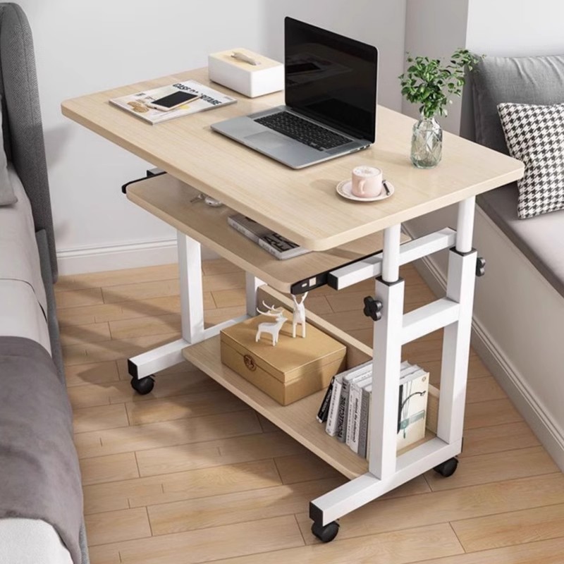 床边桌可移动电脑台式桌家用卧室学生书桌宿舍懒人简易升降电脑桌