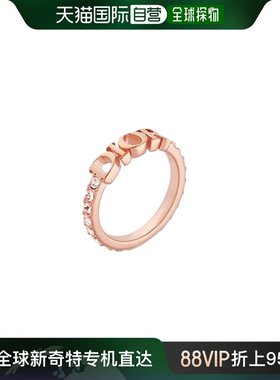 欧洲直邮Dior迪奥女士水晶戒指粉色金属配粉色镂空logo温柔时尚