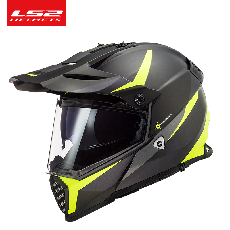 新款LS2摩托车拉力盔双镜片头盔男女士越野公路赛车全盔四季机车