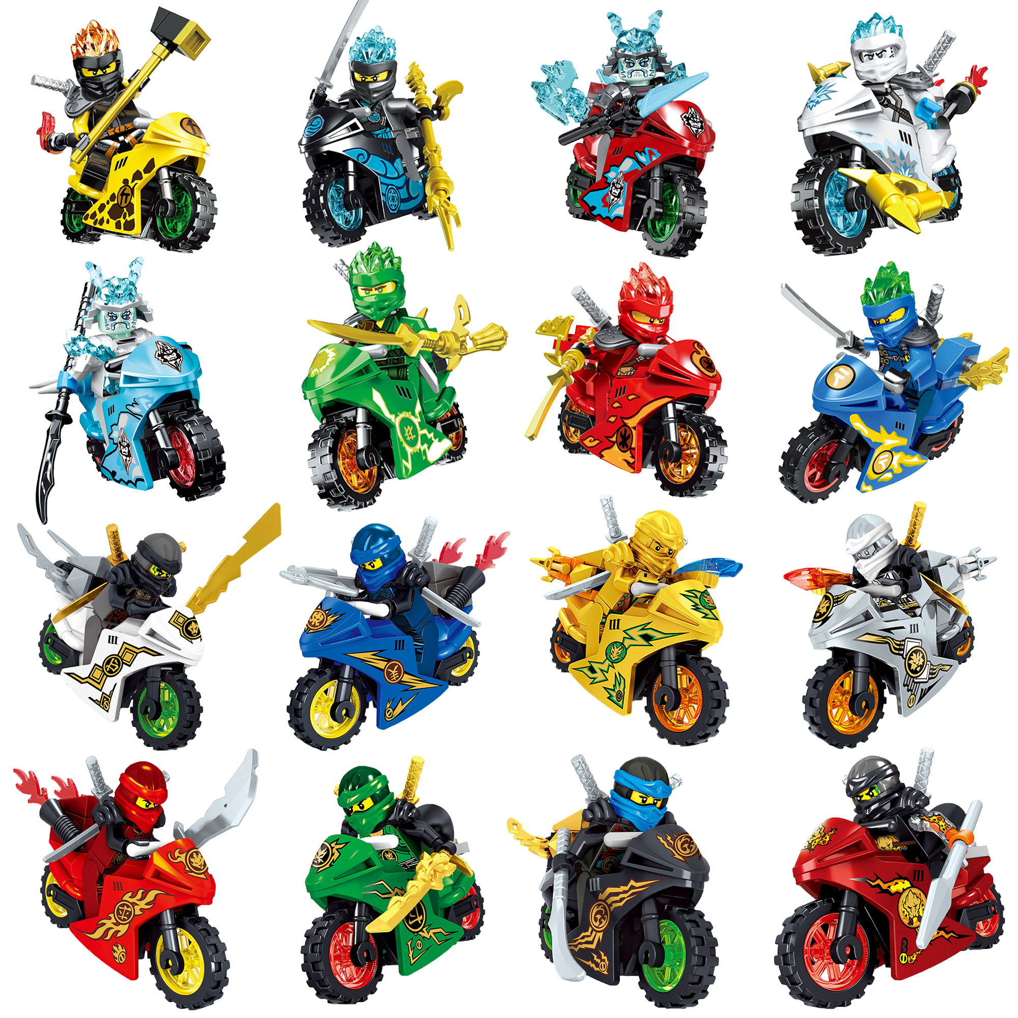 2023兼容乐高小人仔全套限量幻影系列摩托车黄金忍者拼装男孩子。
