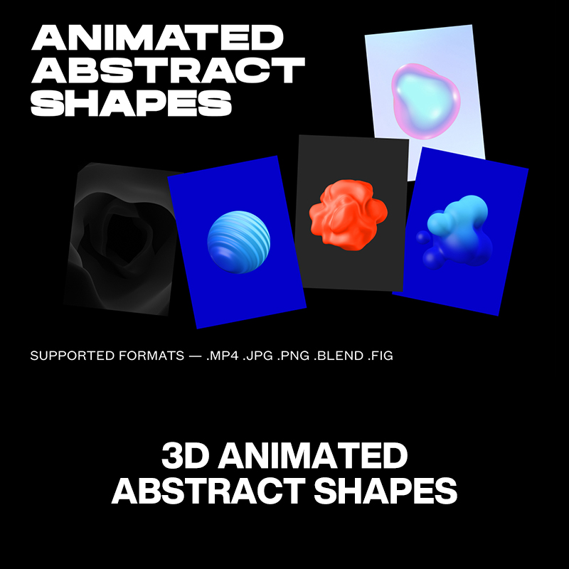 5款创意抽象潮流艺术3D动态流体几何液体图形背景底纹素材源文件