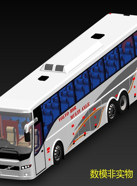 1比3大客车公共汽车三维3D几何数模型内饰座椅曲面图纸Solidworks