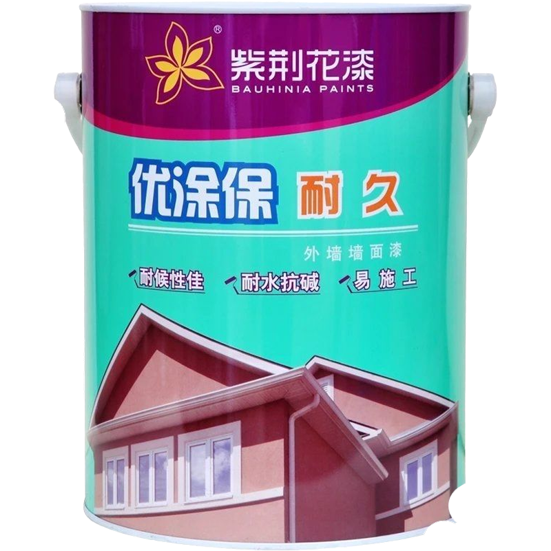 紫荆花漆优涂保耐久防水外墙漆室外自刷乳胶漆耐候性佳易施工5升