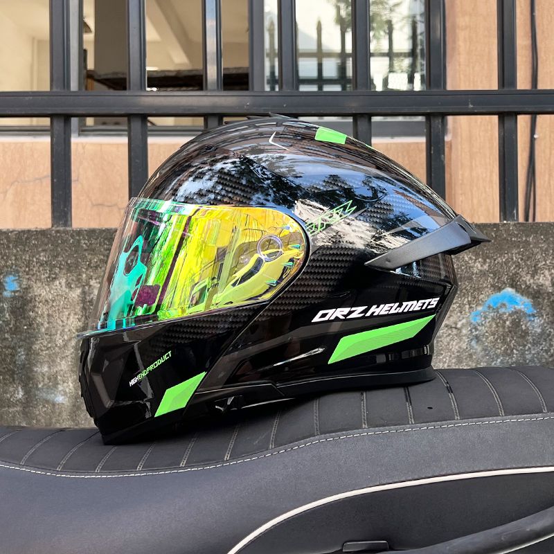 Orz 摩托车头盔男女揭面盔3C认证新国标蓝牙双镜四季个性大尾翼帽