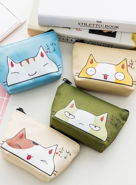 韩版表情猫可爱零钱包爆款地摊创意手拿硬币钥匙包收纳包