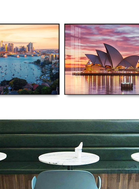 澳大利亚悉尼挂画墨尔本城市风景建筑装饰画客厅餐厅沙发背景墙画