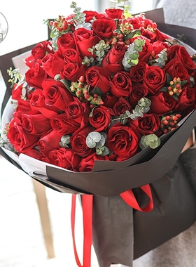 11朵19朵33红玫瑰礼盒鲜花速递武汉市江岸区江汉区新洲区同城店送