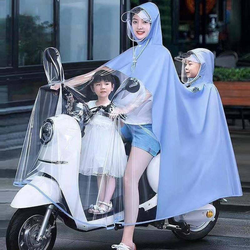 雨衣电动摩托车单双人加大加厚男女长款全身带孩子防暴雨衣电瓶车