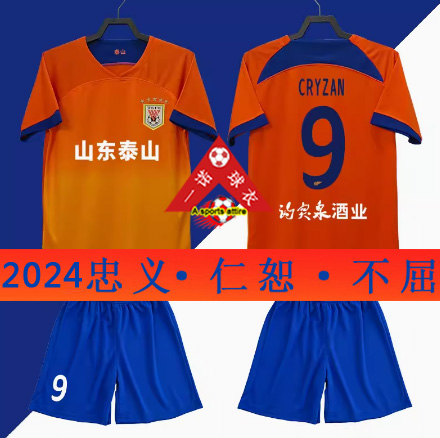 山东泰山球衣2024成人儿童足球服鲁能中超队服短袖训练服球迷印号