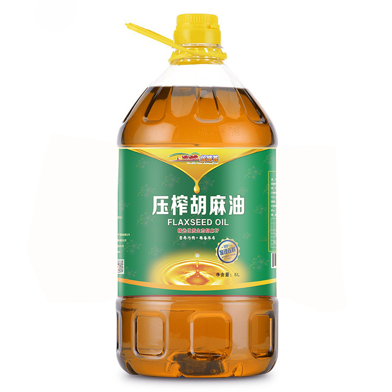 甘肃景泰丝路荟胡麻油5L/桶炒菜食用油