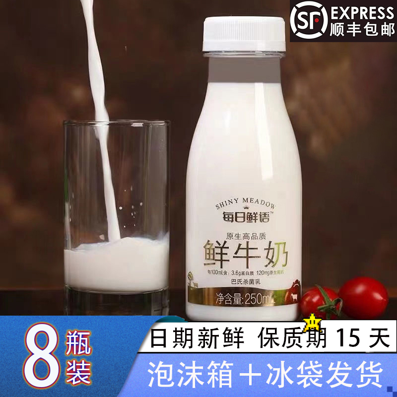 蒙牛每日鲜语鲜牛奶250ml巴氏杀菌鲜奶瓶装儿童早餐低温全脂牛奶